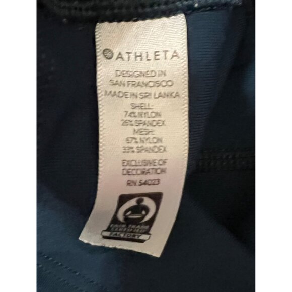 Athleta High Rise Leggings Pocket Cut Out Dark Teal Blue/Green Color Athletic S - Picture 4 of 10
